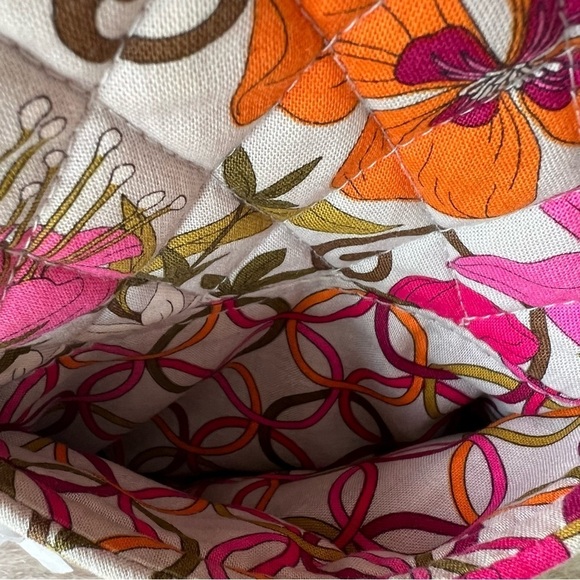 VERA BRADLEY Tea Garden Zipper Hipster Crossbody 2012 Cream Pink Orange Floral - Picture 6 of 16